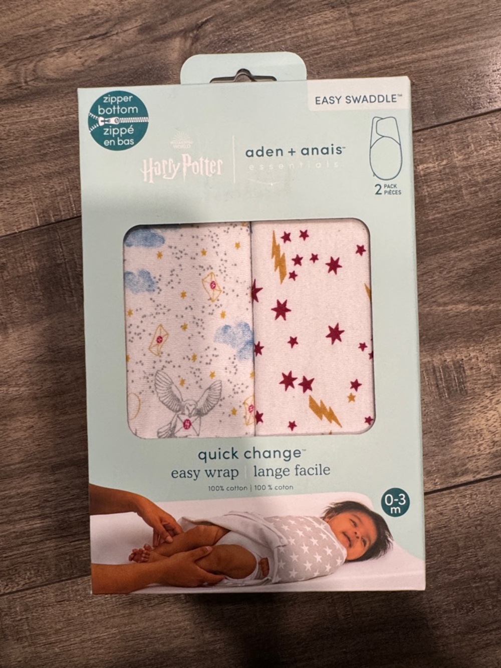 aden + anais x Harry Potter Easy Swaddle Two Pack 100% Cotton 0-3 months